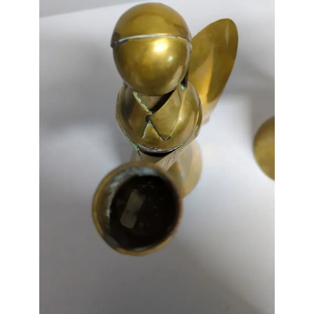 Angel Candle Holders Made In Mexico Copper Brass Set Of 2 Christmas Holiday